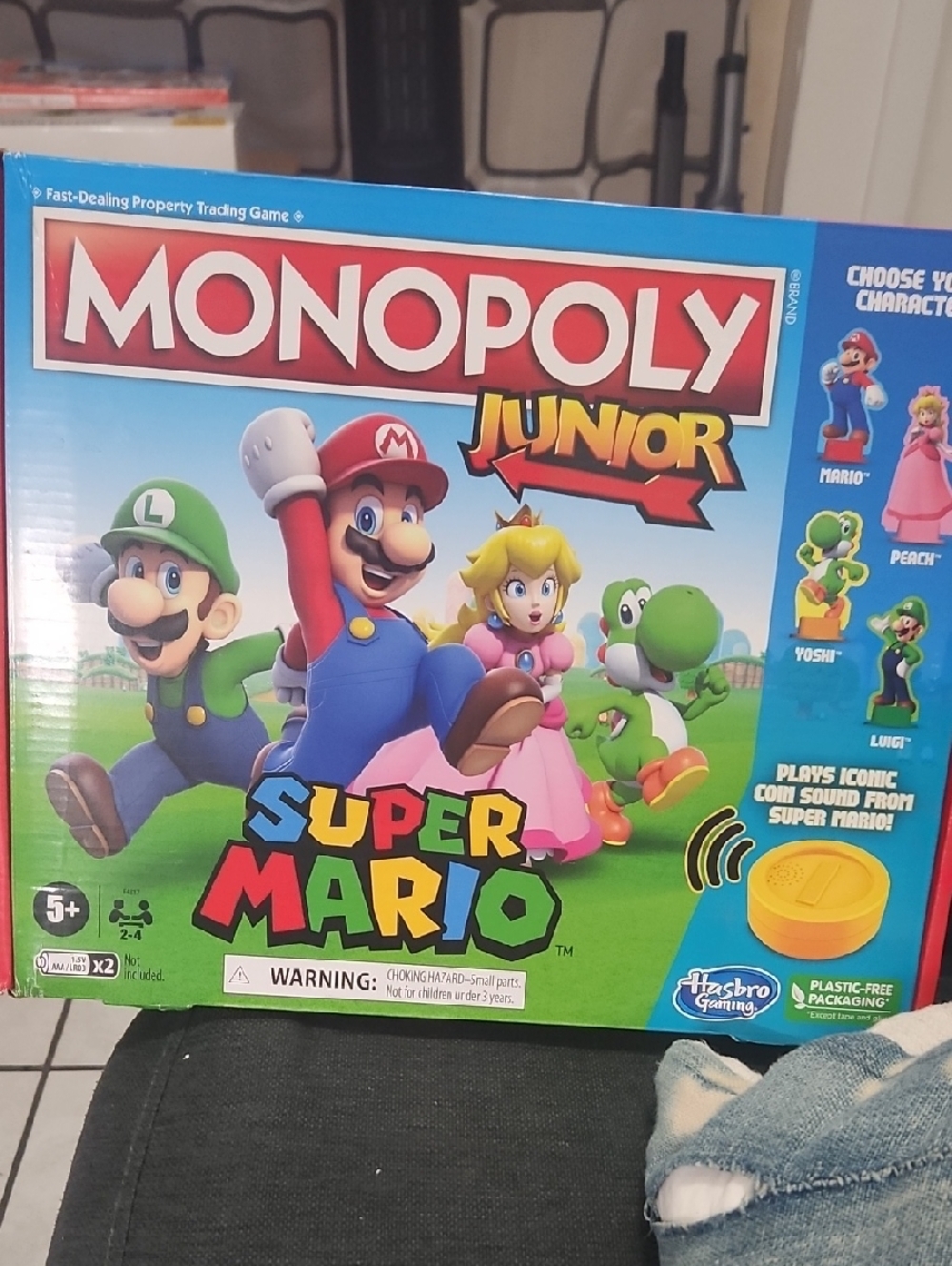 Hasbro Monopoly Junior Super Mario Board Game - Red, Blue, Green, Yellow, Pink